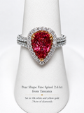 2.61 Carat Fine Tanzanian Spinel & Diamond Halo Ring in 18K Gold